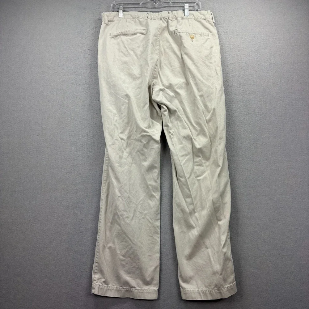 J.CREW Chino Pants Men's‎ 36x32 Beige Cotton Preppy Work Casual Relaxed Wide Leg